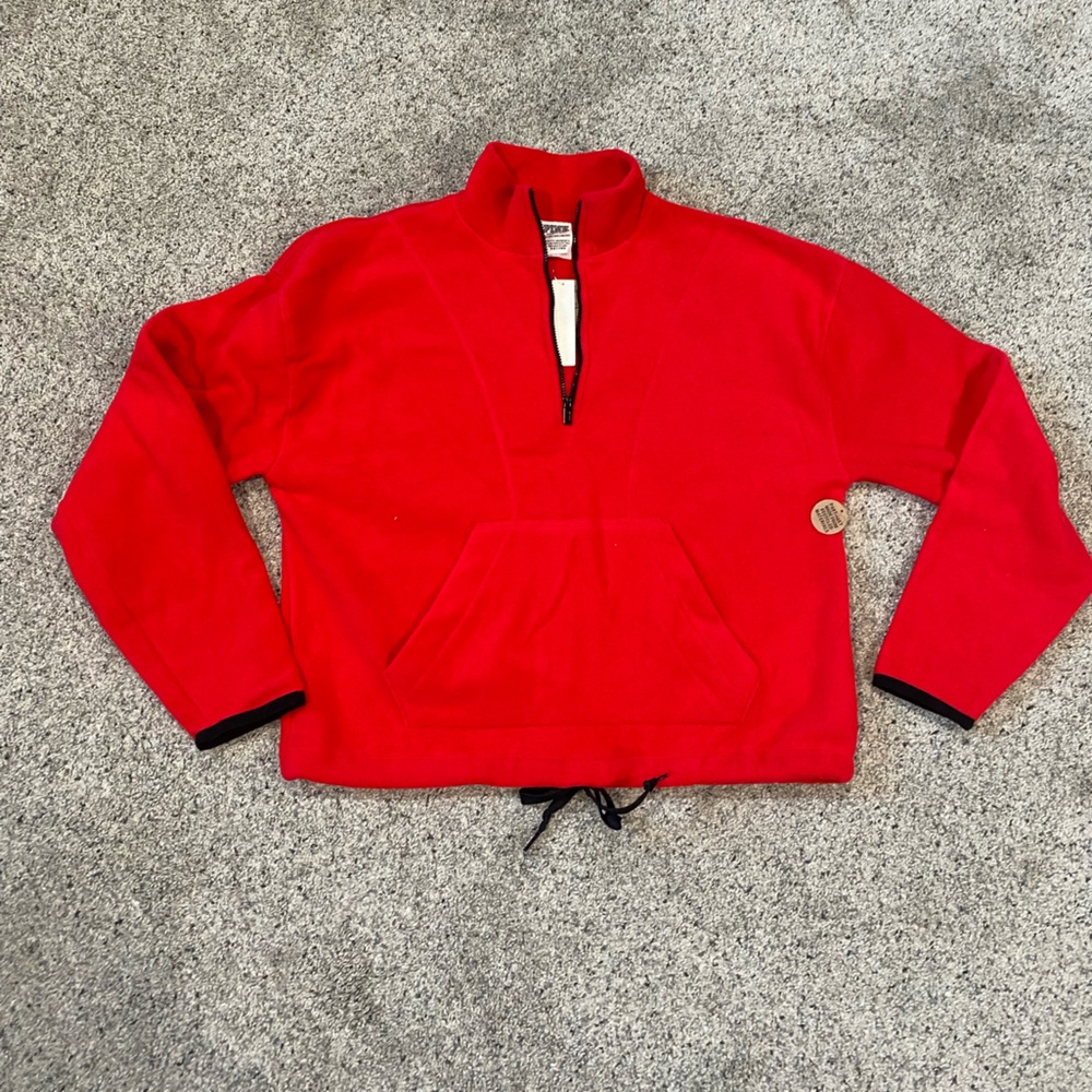 COPY - VS Pink half zip cropped pullover NWT